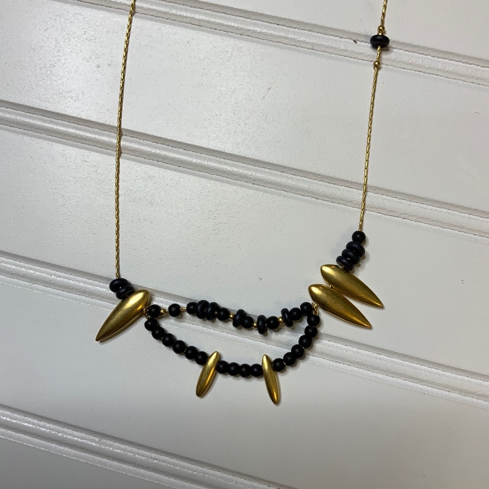 MADEWELL Gold | Black Beaded Medium Necklace - Picture 2 of 4